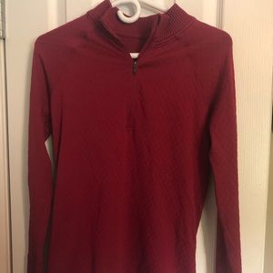 Lulu deep red quarter zip